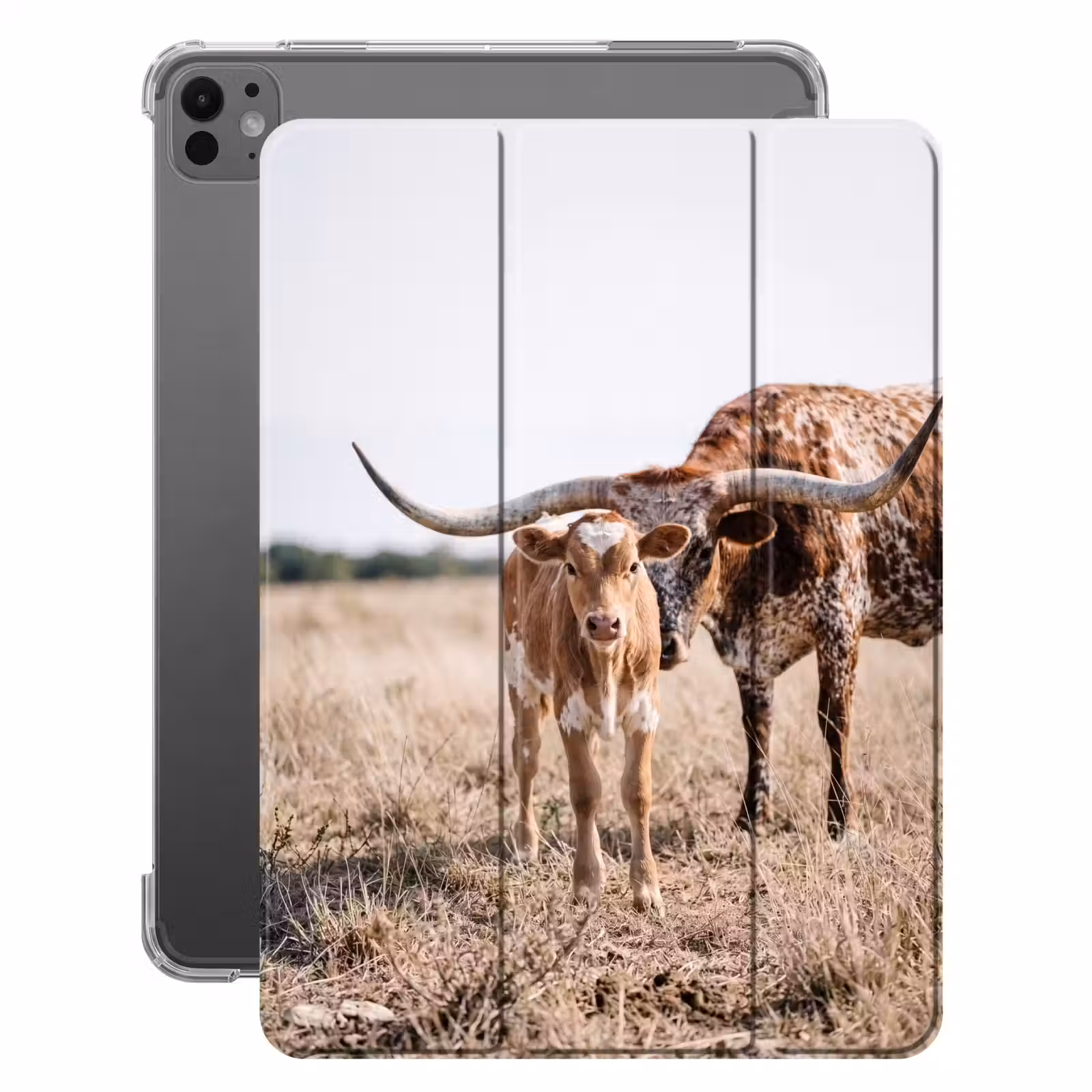 iPad-Hülle - Texas Longhorn - Kalb - Weide - Tiere — 1