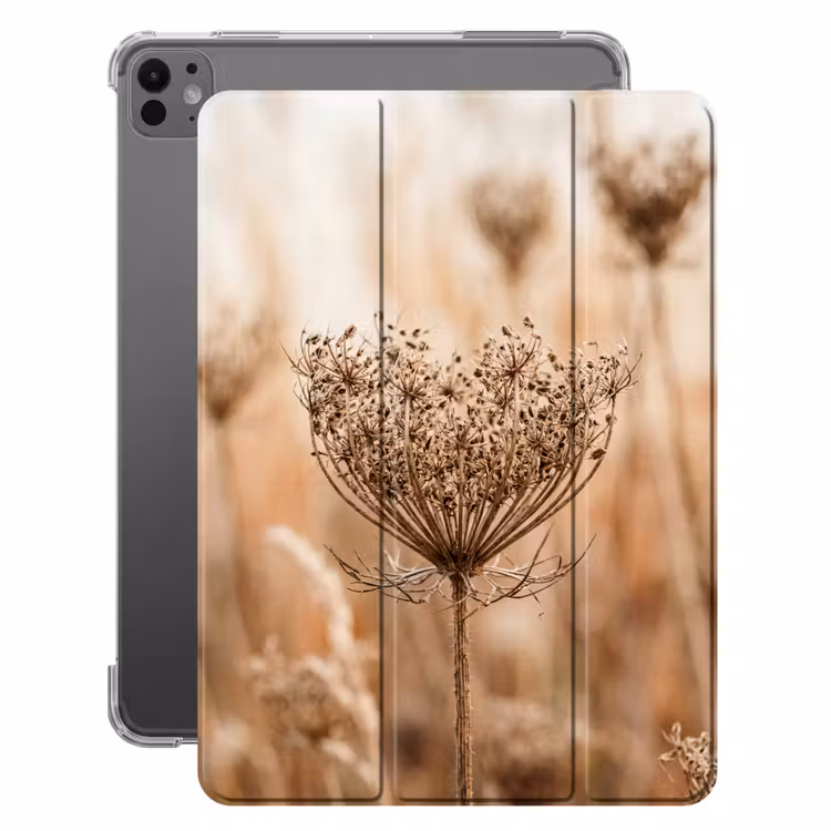 iPad-Hülle - Bildschirm Blume - Trockene Blume - Winter - Beige - Minimalistisch — 1