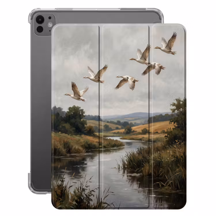 iPad-Hülle - Enten - Fluss - Landschaft - Flug - Nostalgisch — 1