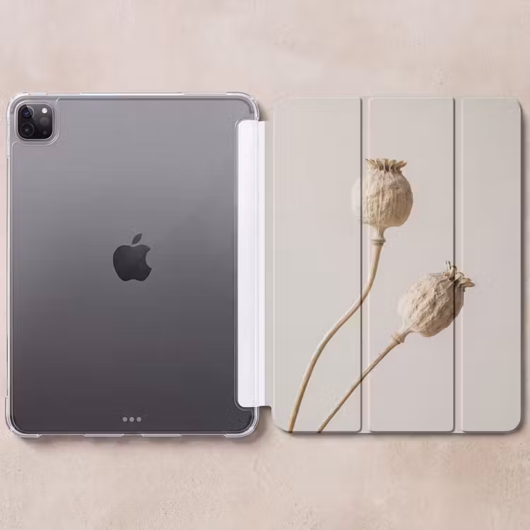 iPad-Hülle - Mohnzwiebeln - Trockenblumen - Minimalistisch - Beige - Ruhig — 6