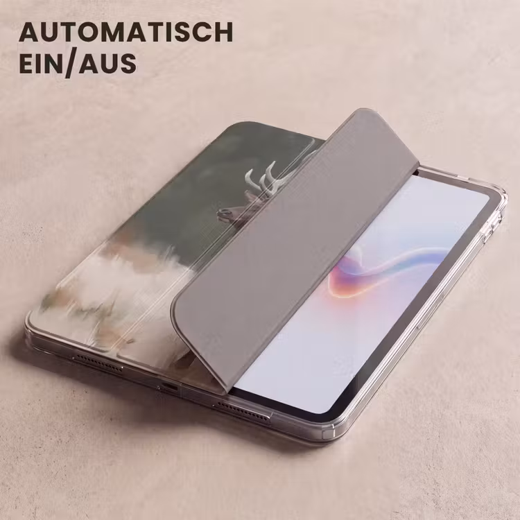 iPad-Hülle - Rothirsch - Geweih - Malerei - Rustikal — 5