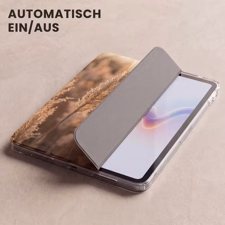 iPad-Hülle - Schilfrohrfahnen - Gras - Sonnenuntergang - Gold - Gelassenheit — 5