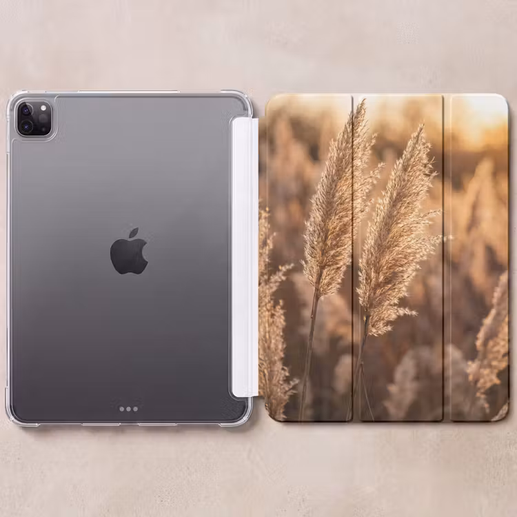 iPad-Hülle - Schilfrohrfahnen - Gras - Sonnenuntergang - Gold - Gelassenheit — 6