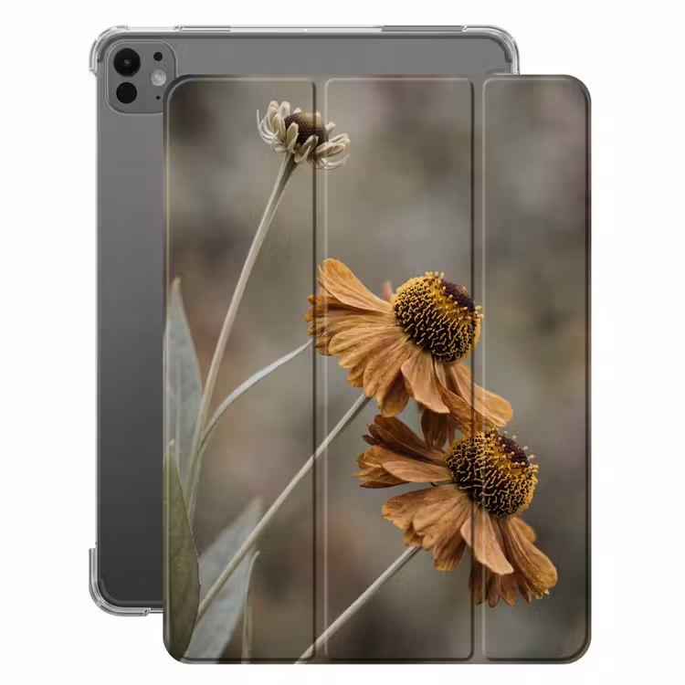 iPad-Hülle - Sonnenhut - Trockenblumen - Gelb - Warm — 1