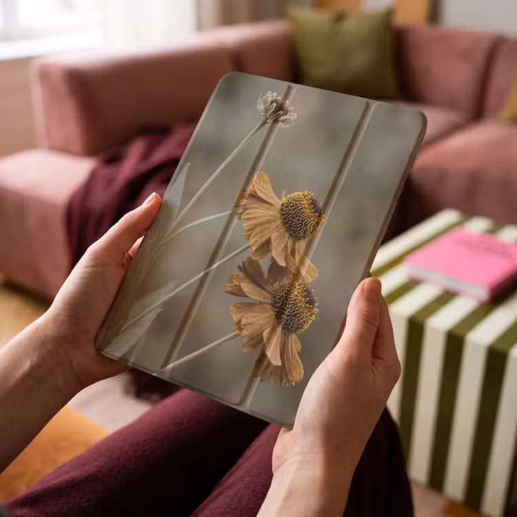 iPad-Hülle - Sonnenhut - Trockenblumen - Gelb - Warm — 4