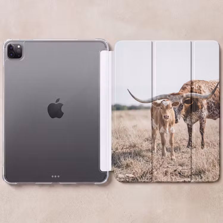 iPad-Hülle - Texas Longhorn - Kalb - Weide - Tiere — 6