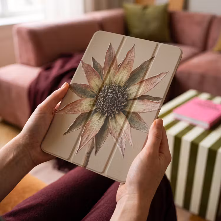 iPad-Hülle - Trockenblume - Protea - Vintage - Beige - Rustikal — 4