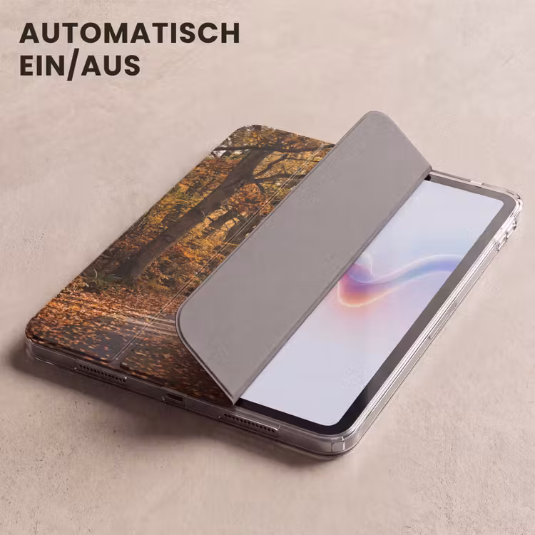 iPad-Hülle - Waldweg - Herbstwald - Blätter - Orange - Nostalgisch — 5