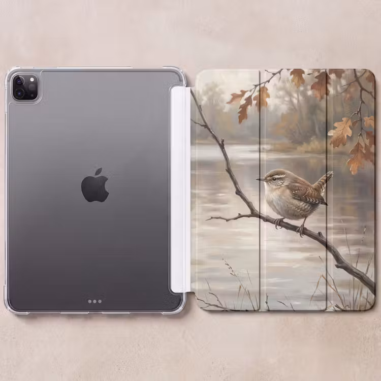 iPad-Hülle - Zaunkönig - Zweig - Fluss - Natur - Atmosphärisch — 6