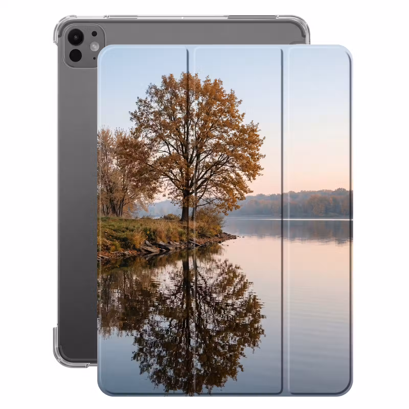 iPad-Hülle - Bäume - Reflexion - Wasser - Sonnenaufgang - Gelassenheit — 1