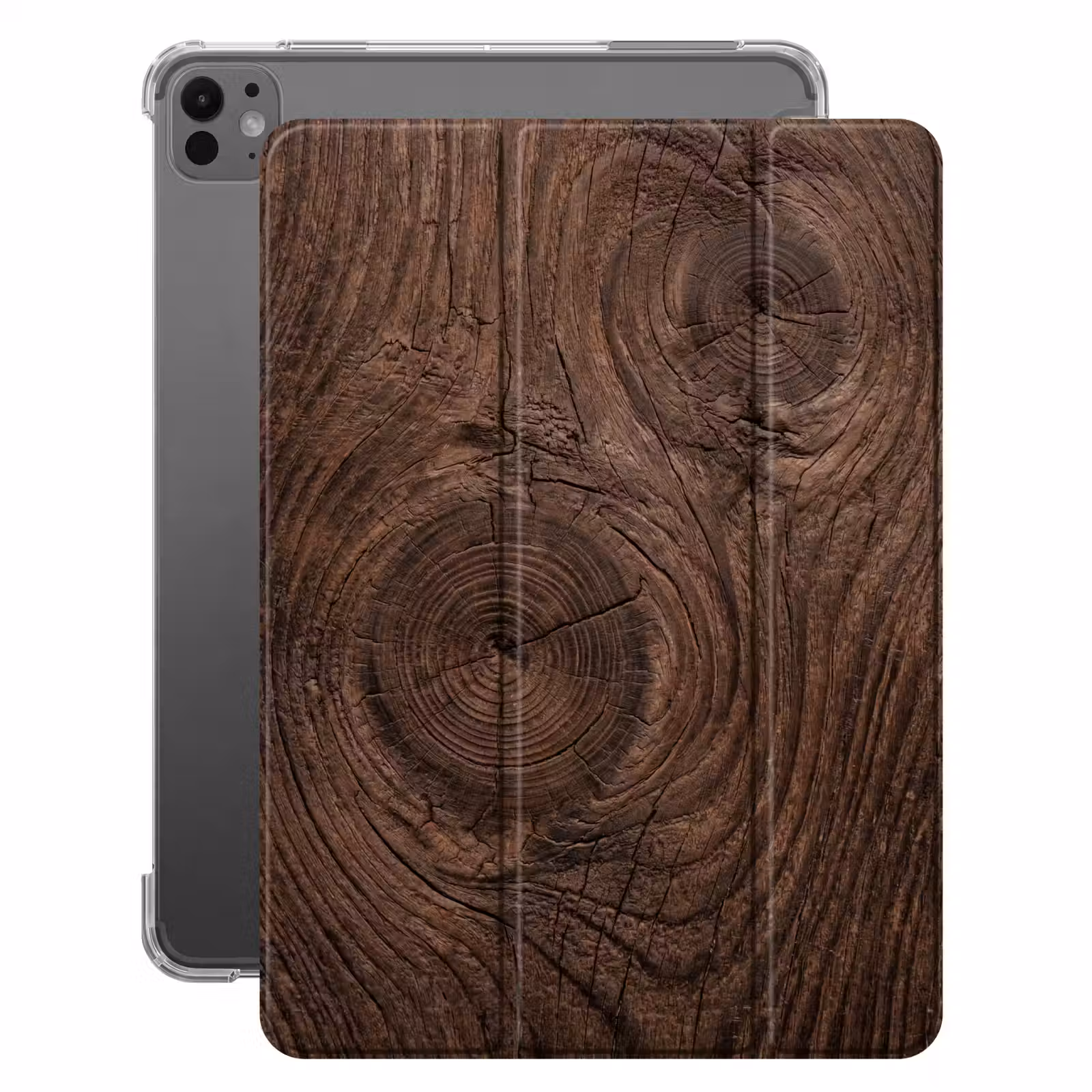 iPad-Hülle - Holzmaserung - Textur - Muster - Braun - Rustikal — 1