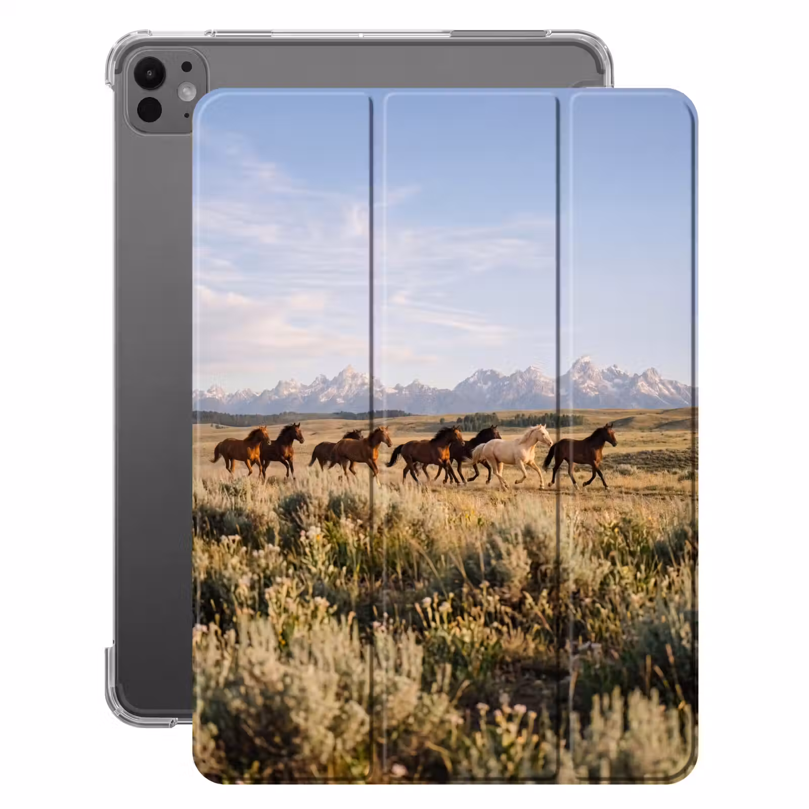iPad-Hülle - Pferde - Herde - Berge - Freiheit - Wildnis — 1