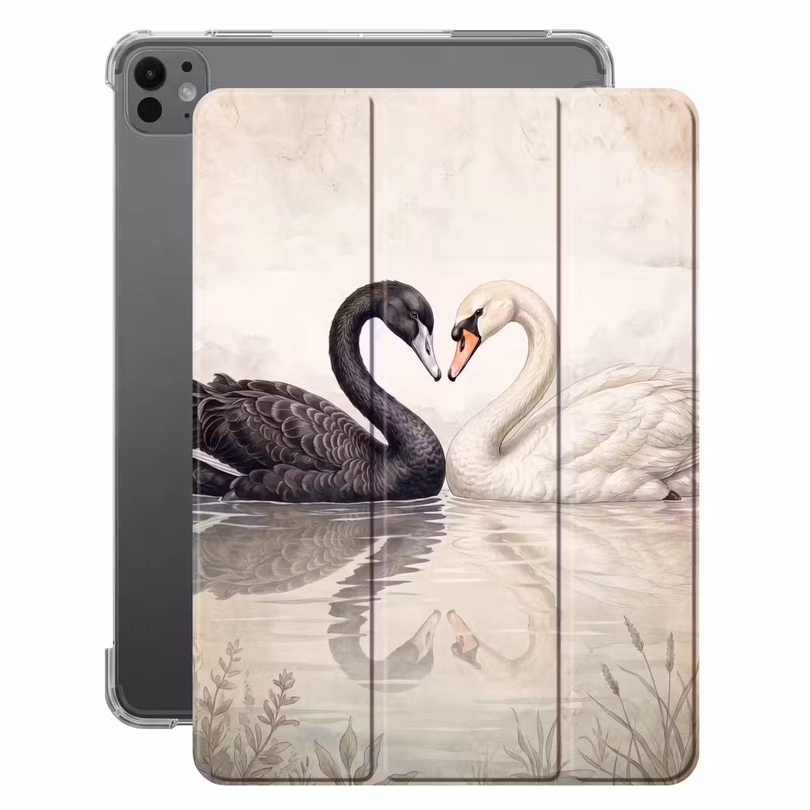 iPad-Hülle - Schwäne - Herzform - Tiere — 1