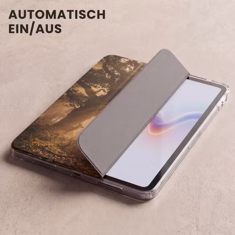 iPad-Hülle - Hirsch - Wald - Neblig - Natur - Gold — 5