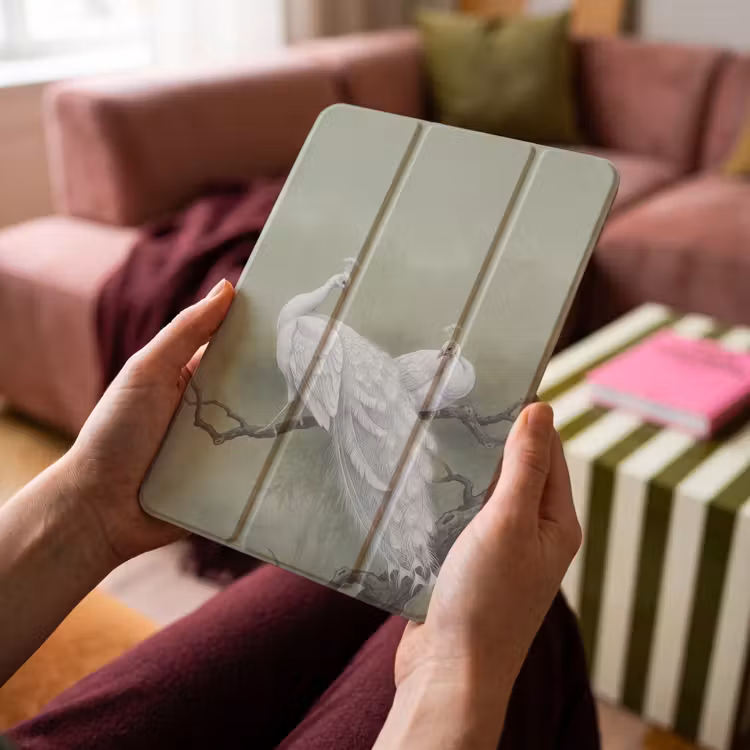 iPad-Hülle - Pfaue - Weiß - Natur - Grün — 4