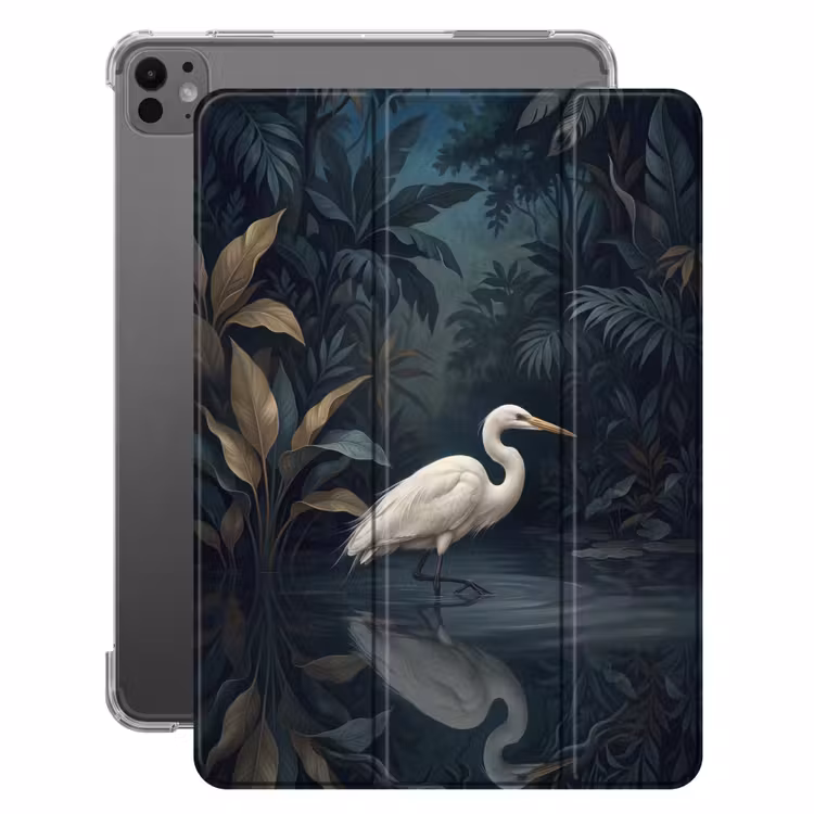 iPad-Hülle - Reiher - Wasser - Natur - Modern - Weiß — 1