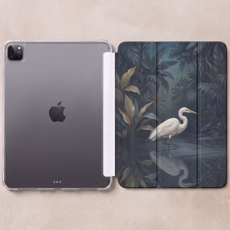 iPad-Hülle - Reiher - Wasser - Natur - Modern - Weiß — 6