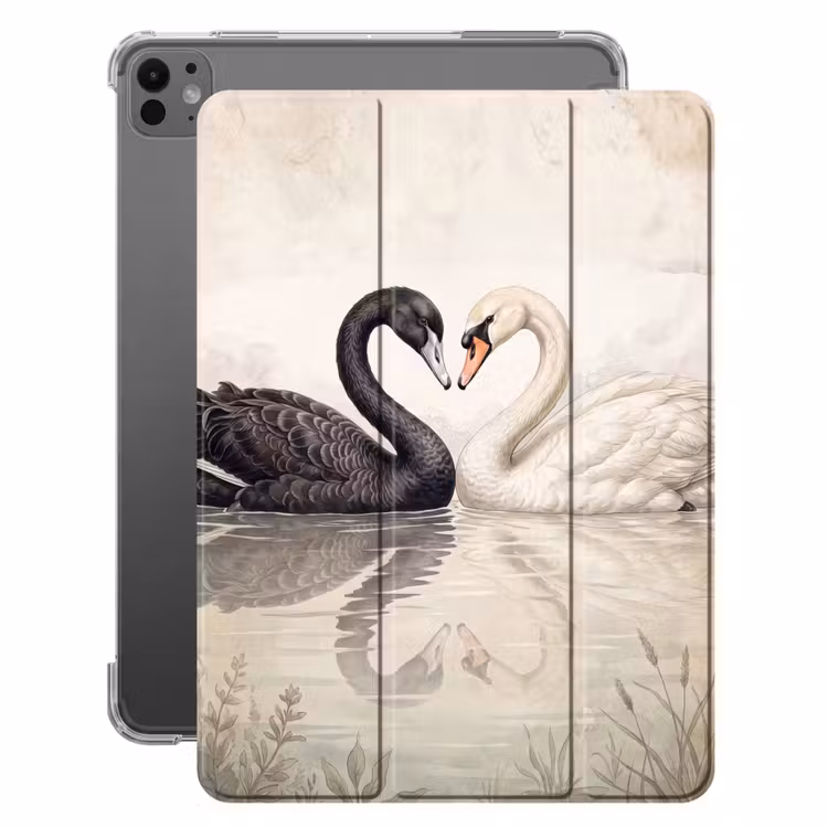 iPad-Hülle - Schwäne - Herzform - Tiere — 1