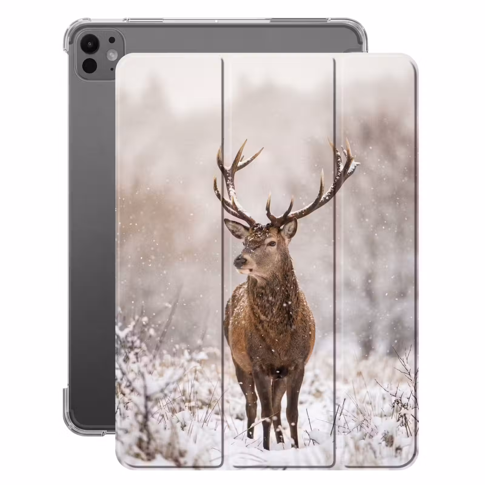 iPad-Hülle - Rothirsch - Wald - Schnee - Winter - Majestätisch — 1