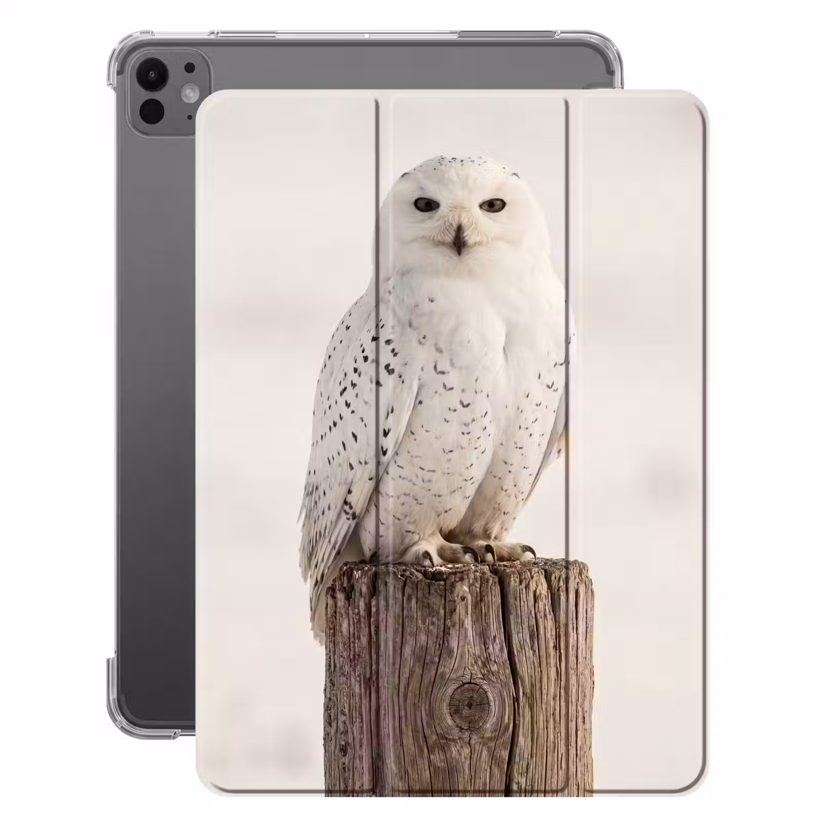 iPad-Hülle - Schneeeule - Pfahl - Winter - Porträt - Majestätisch — 1