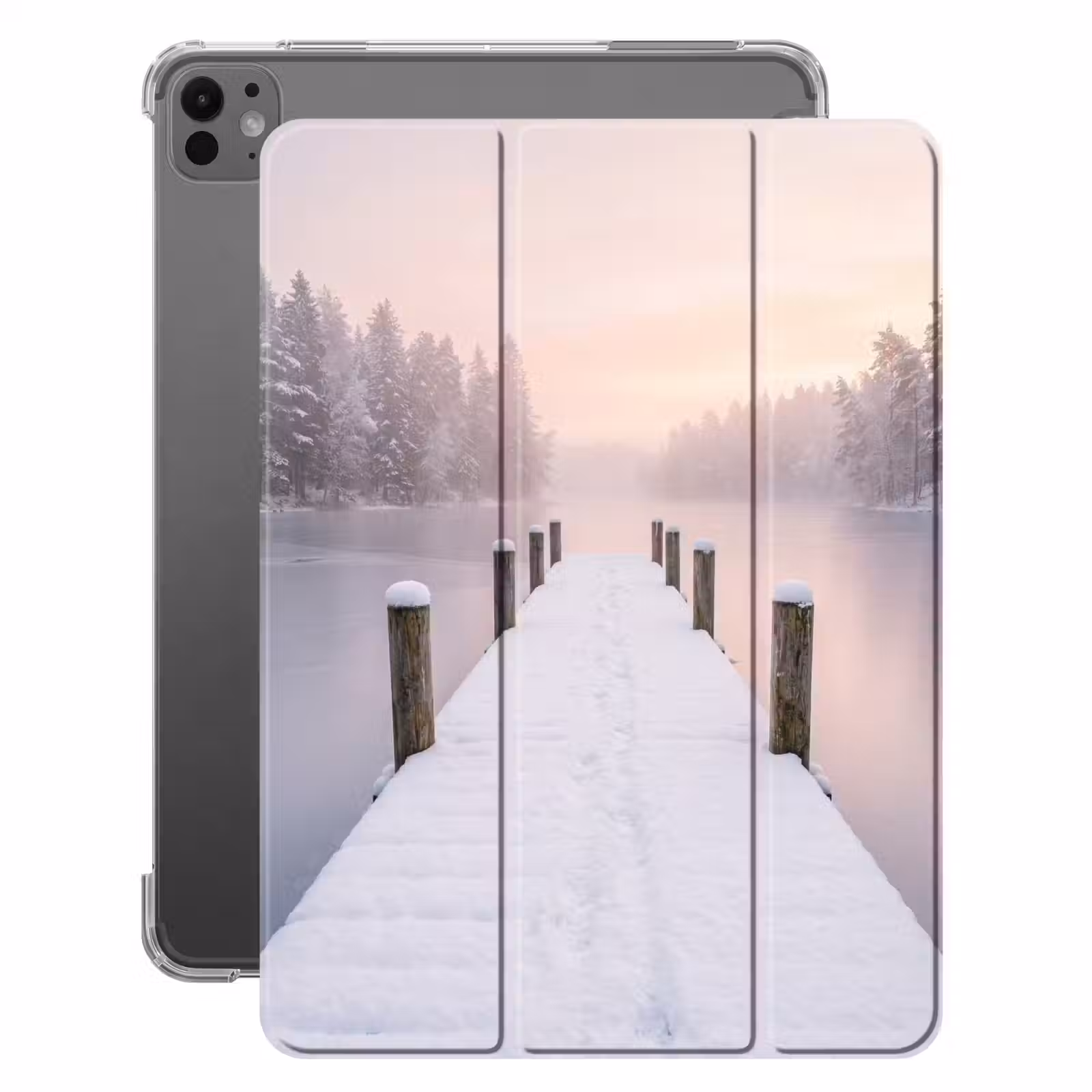 iPad-Hülle - Steg - See - Nebel - Winter - Gelassenheit — 1
