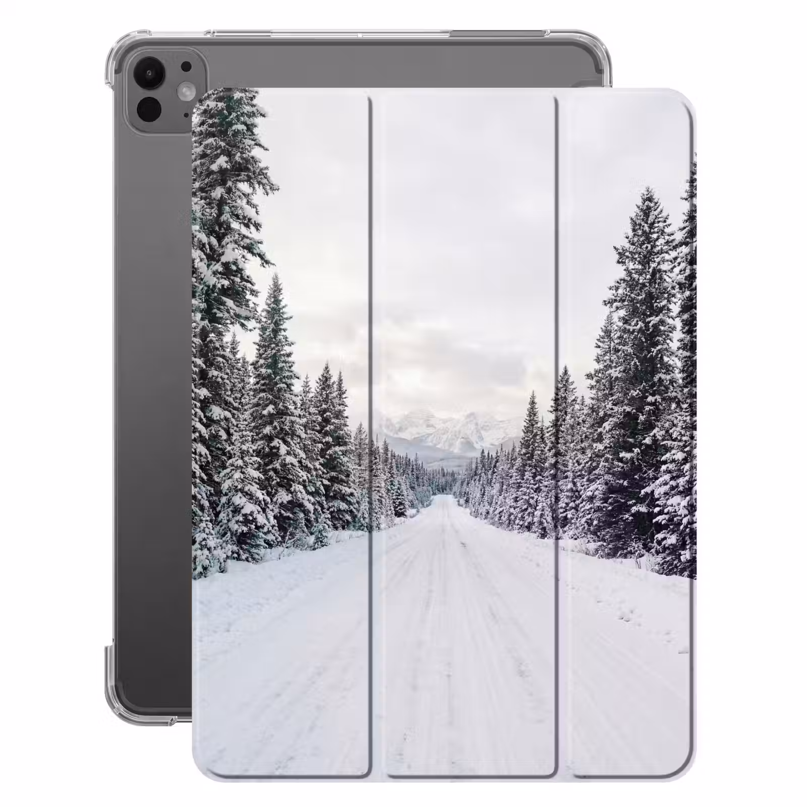 iPad-Hülle - Straße - Schnee - Nadelwald - Winter - Abenteurer — 1