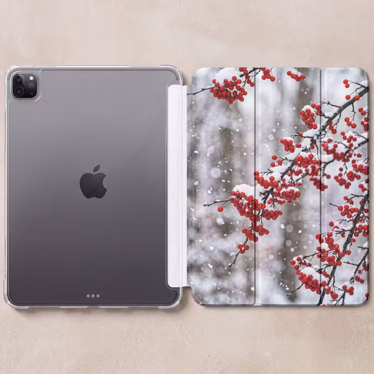 iPad-Hülle - Beeren - Äste - Schnee - Bunt — 6