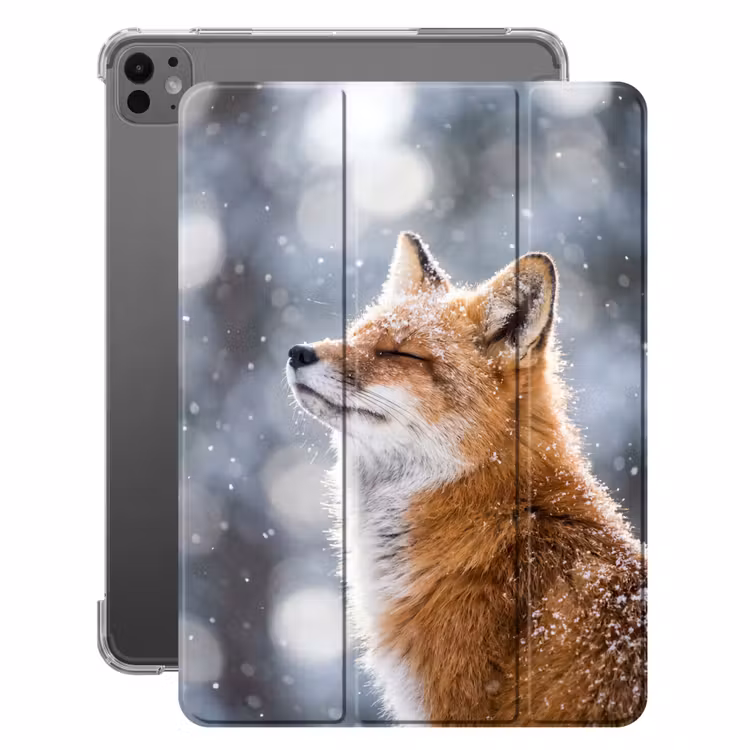 iPad-Hülle - Fuchs - Schneefall - Porträt - Winter - Atmosphärisch — 1