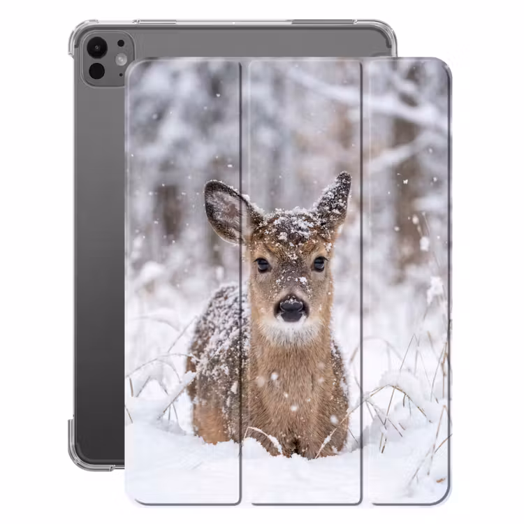 iPad-Hülle - Hirsche - Schnee - Wald - Tiere - Liebenswert — 1