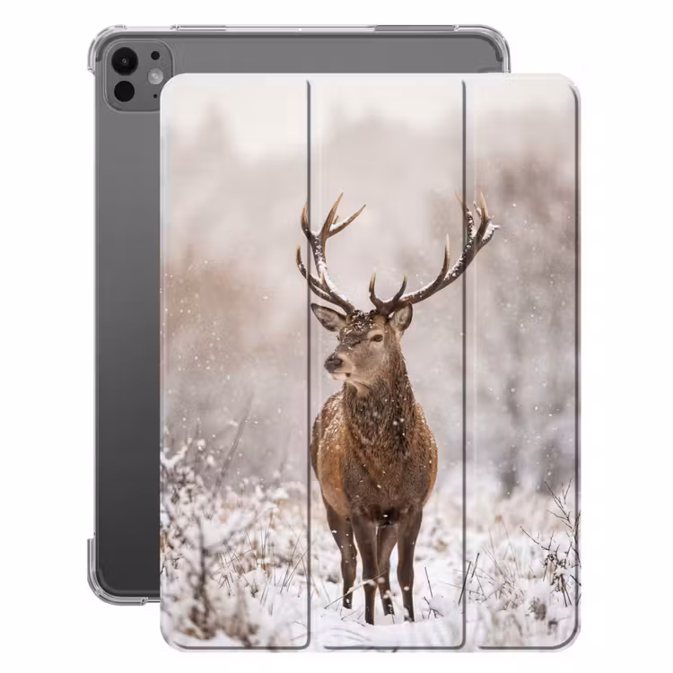 iPad-Hülle - Rothirsch - Wald - Schnee - Winter - Majestätisch — 1
