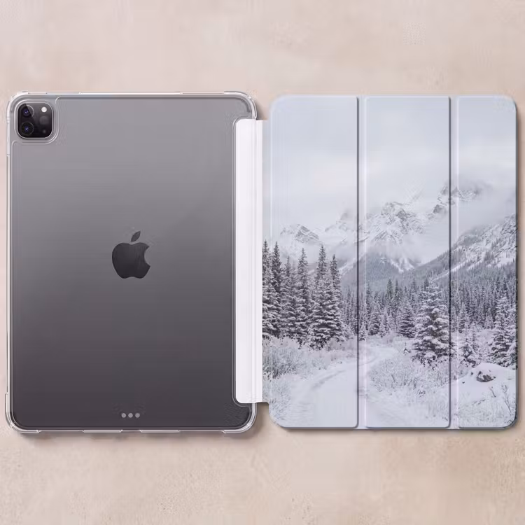 iPad-Hülle - Straße - Berge - Schnee - Nadelwald - Abenteuerlich — 6