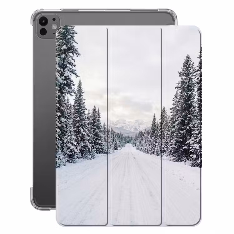 iPad-Hülle - Straße - Schnee - Nadelwald - Winter - Abenteurer — 1