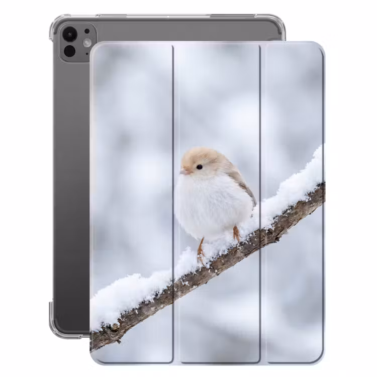 iPad-Hülle - Vogel - Schnee - Zweig - Winter - Weich — 1