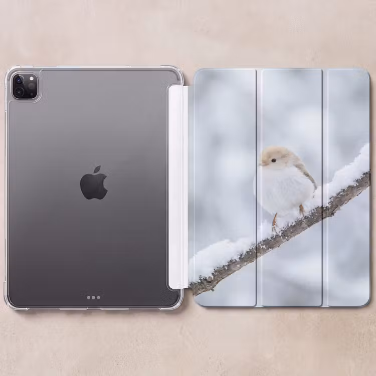iPad-Hülle - Vogel - Schnee - Zweig - Winter - Weich — 6
