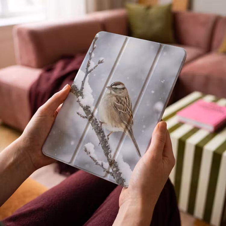 iPad-Hülle - Vogel - Zweig - Schnee - Winter — 4