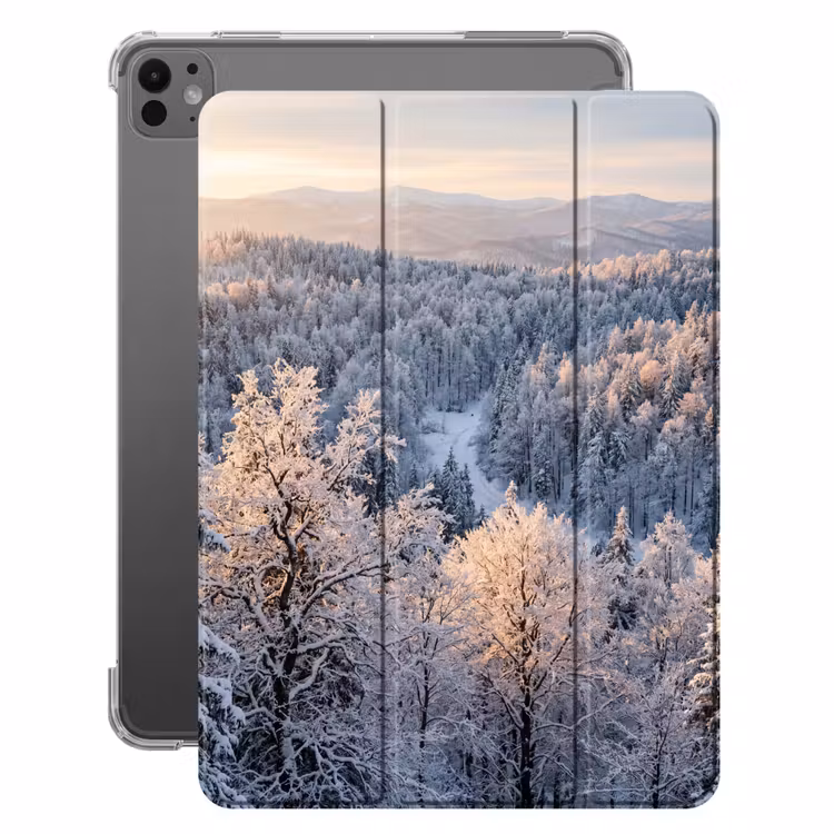 iPad-Hülle - Wald - Berge - Gold - Winter - Warm — 1