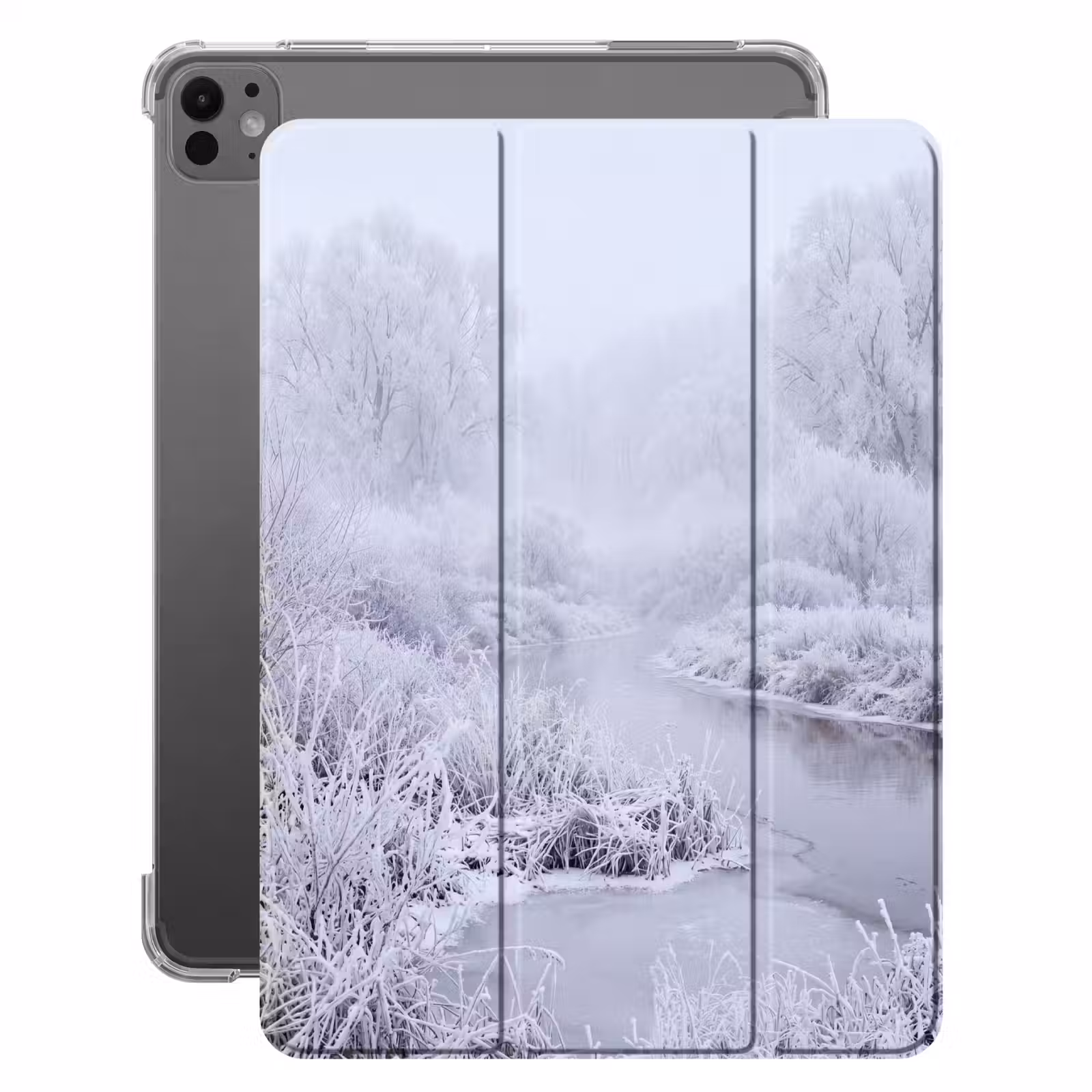 iPad-Hülle - Fluss - Schnee - Wald - Winter - Naturschauspiel — 1