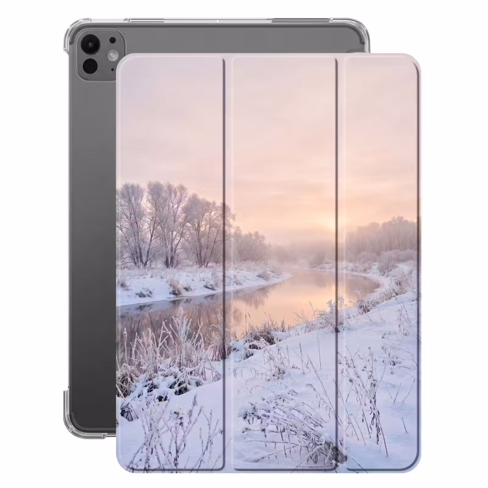 iPad-Hülle - Fluss - Winter - Landschaft - Schnee - Sonnenaufgang — 1