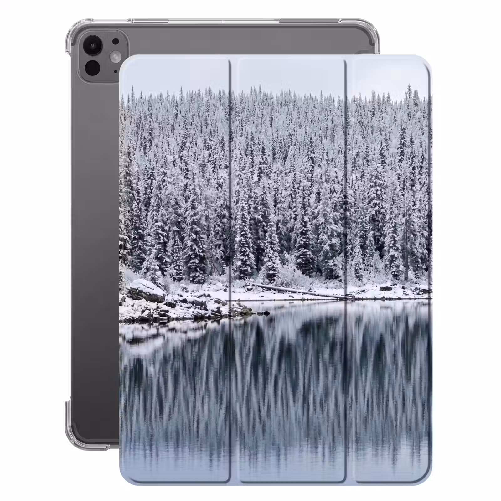 iPad-Hülle - Wald - Spiegelung - See - Winter - Gelassenheit — 1