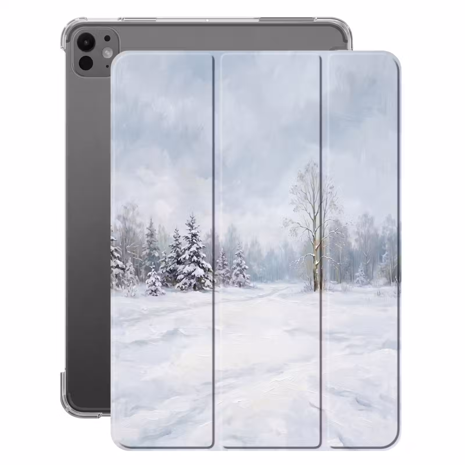 iPad-Hülle - Waldweg - Kiefer - Schnee - Winter - Ruhig — 1