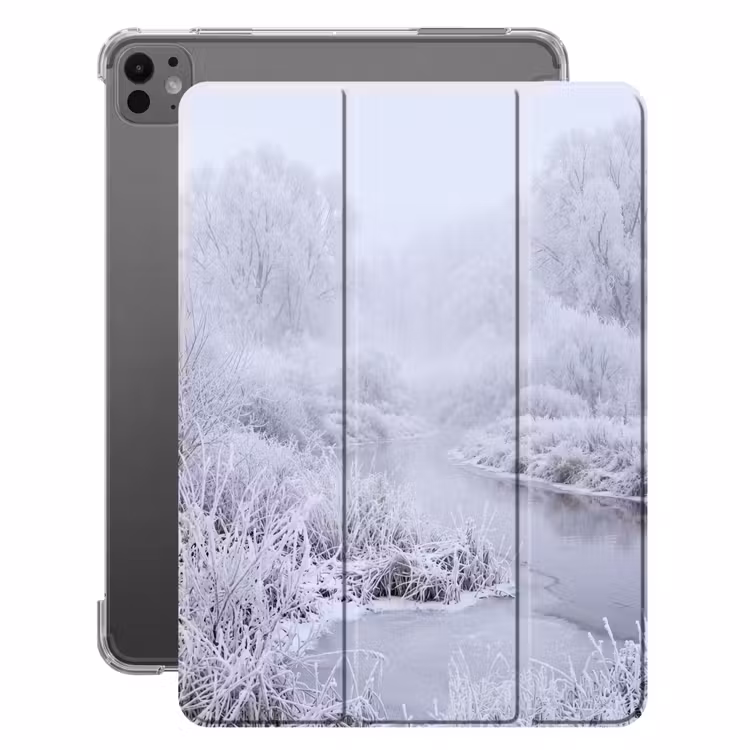 iPad-Hülle - Fluss - Schnee - Wald - Winter - Naturschauspiel — 1