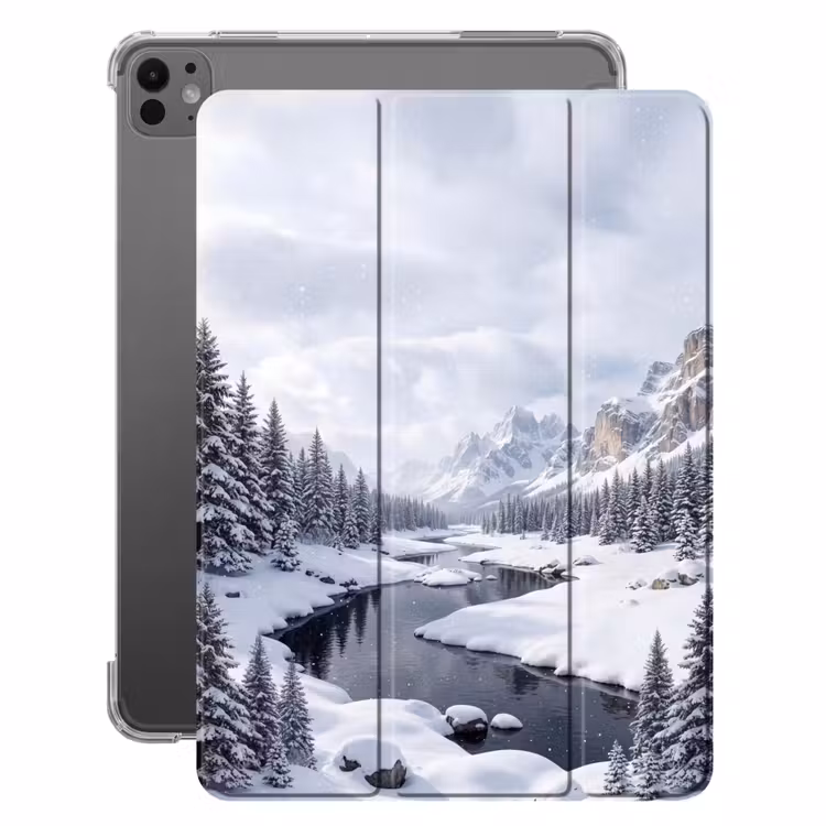 iPad-Hülle - Verschneite Landschaft - Berge - Fluss - Winter — 1