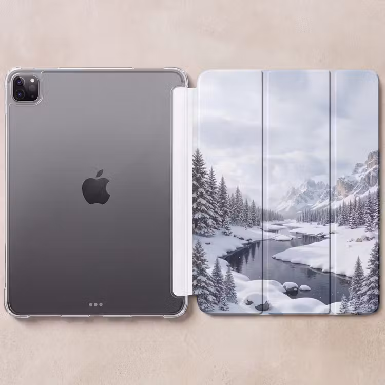 iPad-Hülle - Verschneite Landschaft - Berge - Fluss - Winter — 6