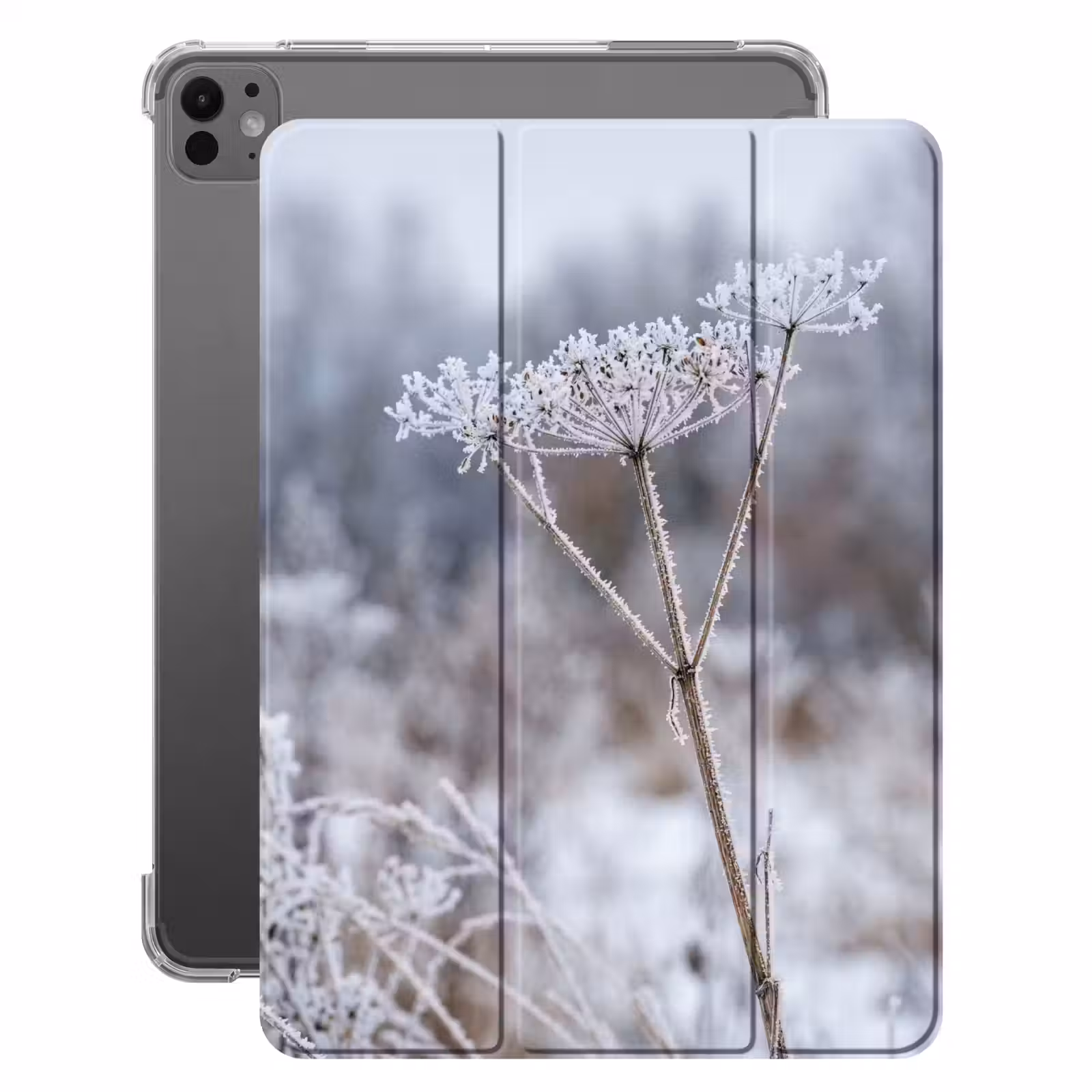 iPad-Hülle - Bildschirm Blume - Reif - Kristall - Winter - Zart — 1