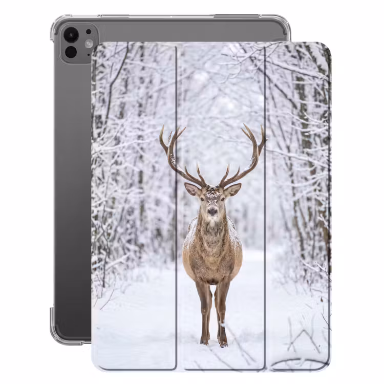 iPad-Hülle - Hirsch - Winter - Wald - Natur - Weiß — 1