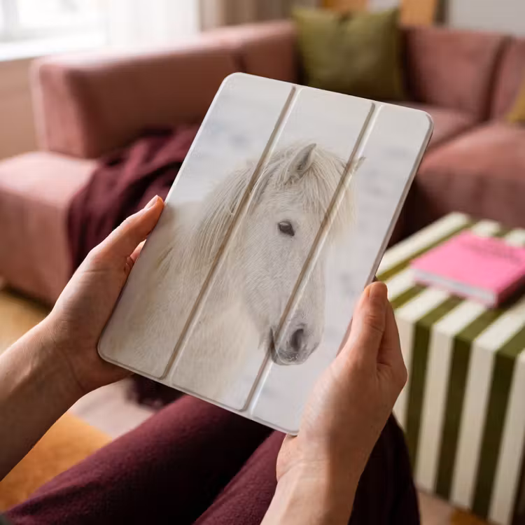 iPad-Hülle - Pferd - Kopf - Winter - Tiere - Weiß — 4