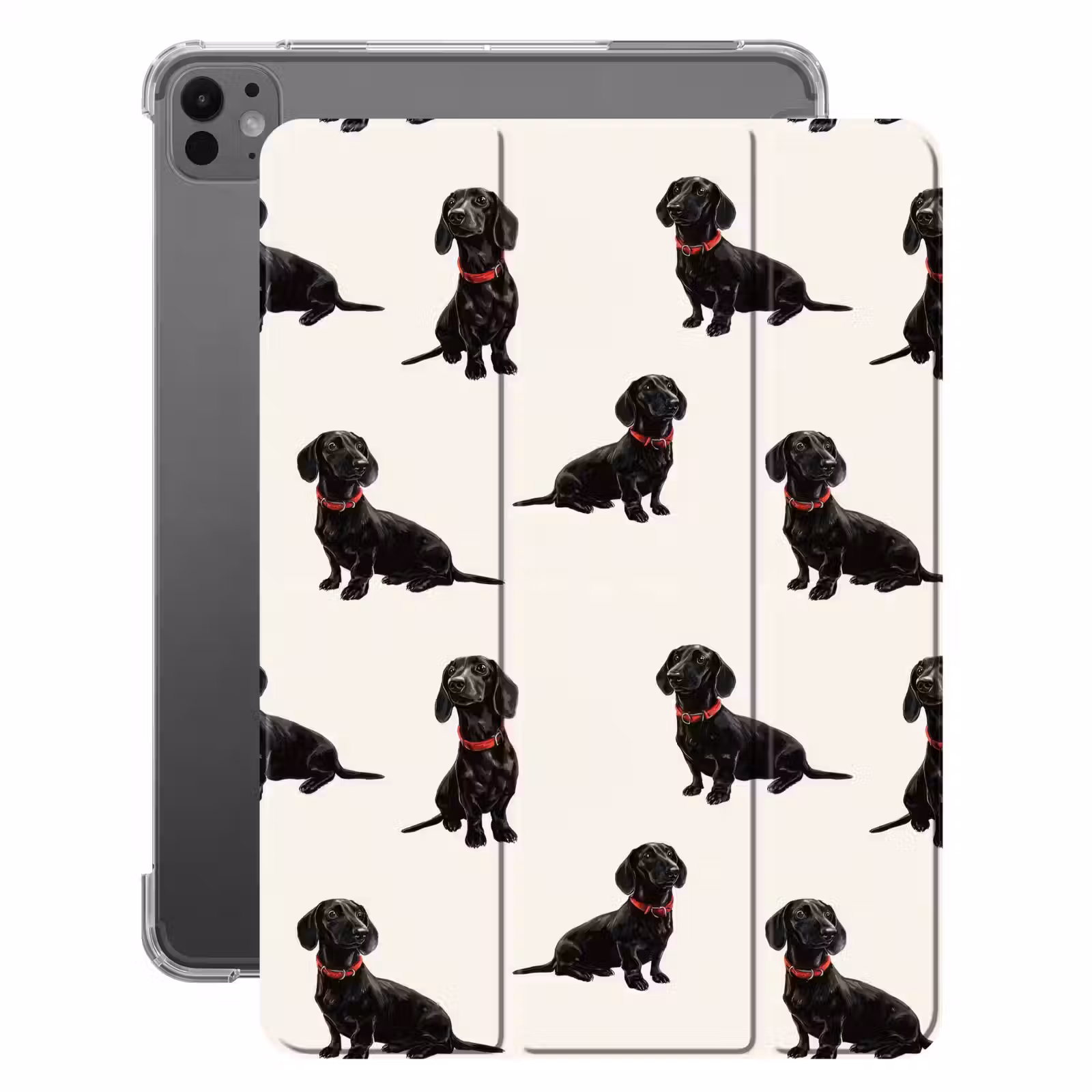 iPad-Hülle - Hund - Muster - Schwarz — 1
