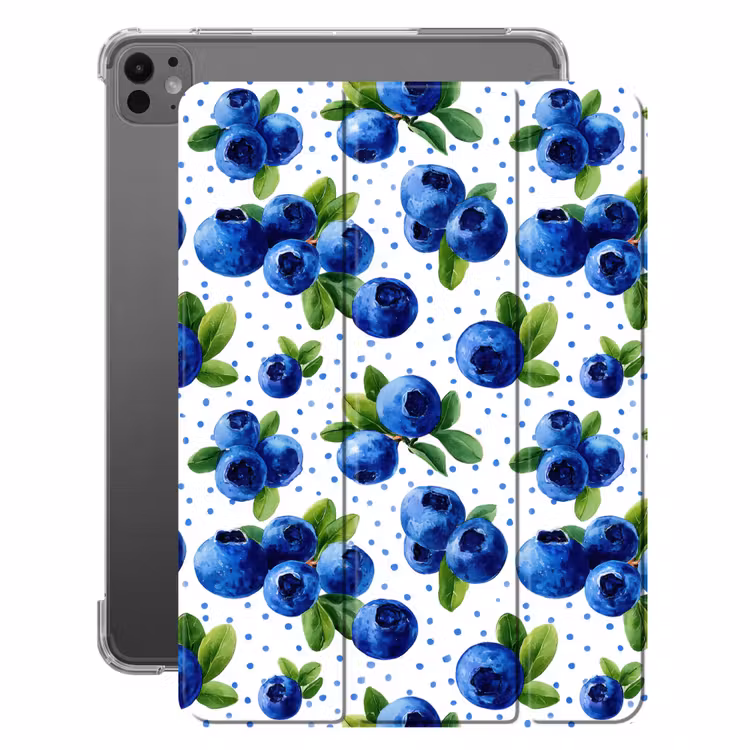 iPad-Hülle - Beeren - Muster - Blau — 1