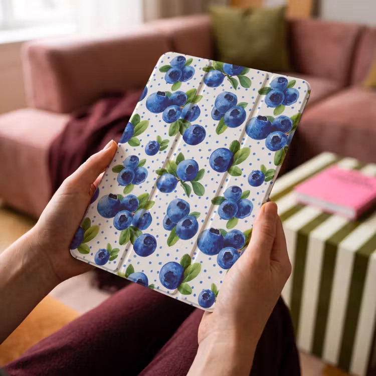 iPad-Hülle - Beeren - Muster - Blau — 4