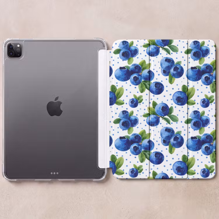 iPad-Hülle - Beeren - Muster - Blau — 6